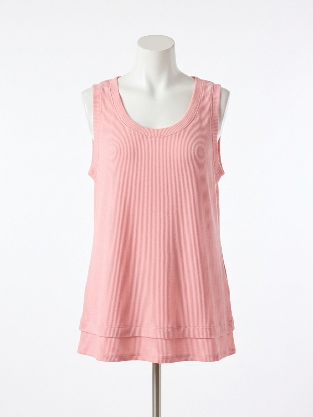 NEW ANDREE BY UNIT women's baby ribbed knit tank top - plus in coral